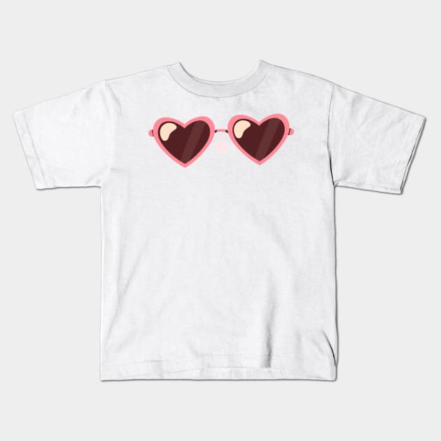 Heart Shaped Sunglasses Kids T-Shirt by Islanr